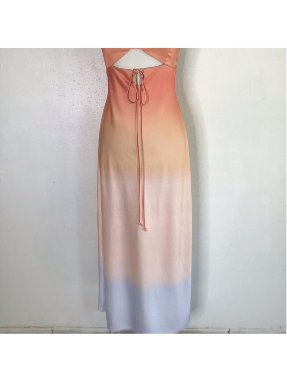 Significant Other Women Elegant Orange Blue Ombre Cutout Maxi Dress Size 8 - Picture 6 of 12